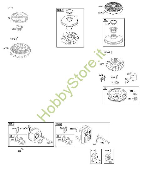 H - Sistema di scarico, volano B&S - 21 €¦ 21B807-0668-B1 brand Stihl